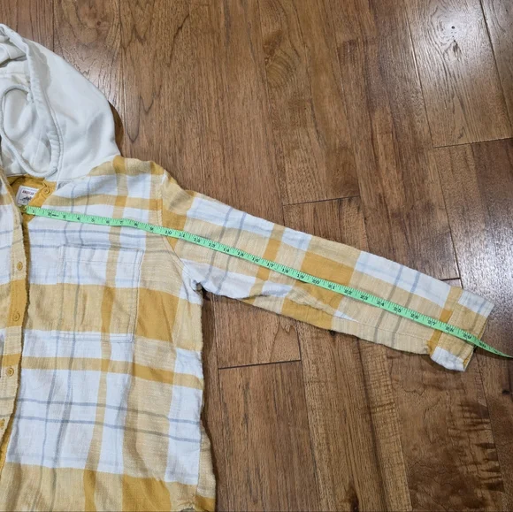 American Eagle Cozy Cabin Oversized Hoodie Plaid Flannel Long Sleeve Shirt. L - Picture 7 of 9